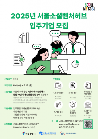 서울소셜벤처허브, 입주기업 모집… 소셜임팩트 창출 스타트업 발굴